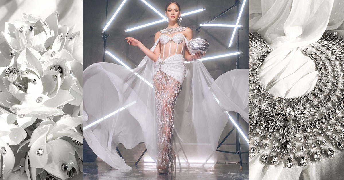 นางสงกรานต์ ผ้าโบราณ โขน ขยะพลาสติก เบื้องหลัง “สงกรานต์เทวี” ชุดประจำชาติ Miss Universe Thailand 2022